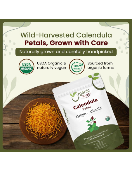 Pétalos de Caléndula Secos Organic Way 0.45 kg - Certificado Orgánico