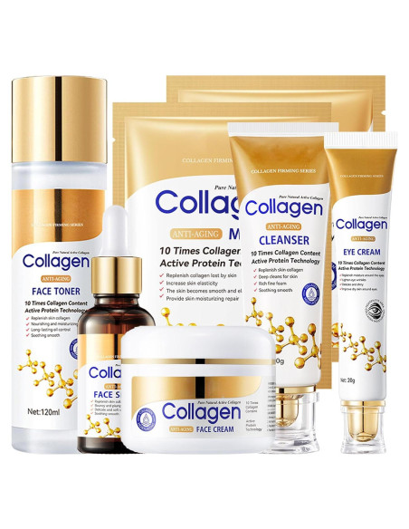 Juego de Cuidado Facial Antienvejecimiento Rosarden 6 Piezas