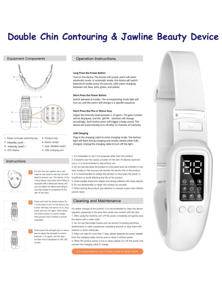 Máquina V-Face Versha para papada doble - 15 intensidades y 8 modos