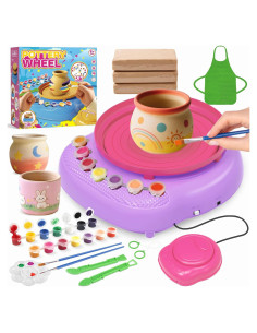 Rueda de Alfarería TingingYuli para Niños 8-12 Años Rosa/Púrpura