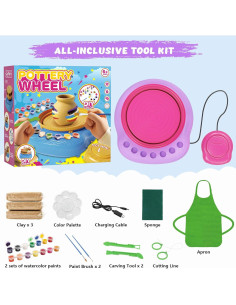 Rueda de Alfarería TingingYuli para Niños 8-12 Años Rosa/Púrpura 2