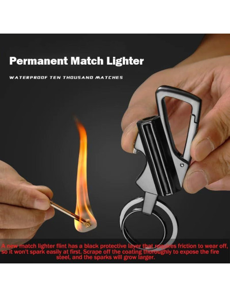 Encendedor de Cerillas Permanente Laicengo EDC con Abrebotellas