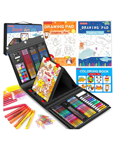 Set de Dibujo Soucolor 283 Piezas con Caballete y Bloc