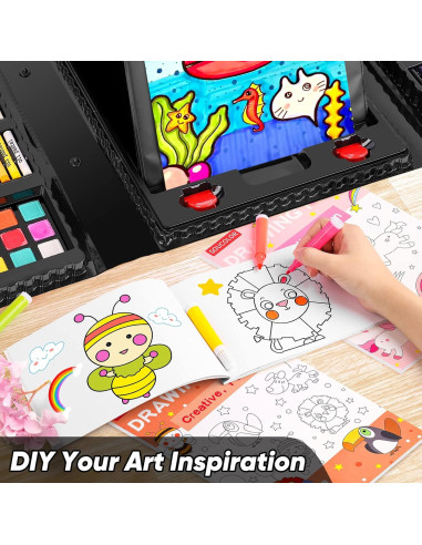 Set de Dibujo Soucolor 283 Piezas con Caballete y Bloc