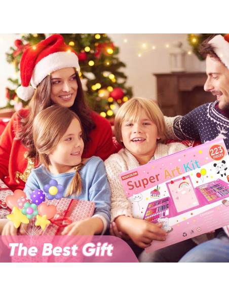 Set de Dibujo Soucolor 283 Piezas con Caballete y Bloc