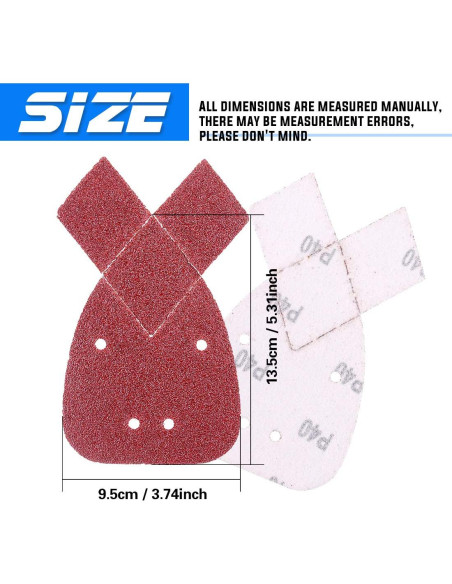 Lijas de papel triangular Glarks 60 piezas con 5 granos