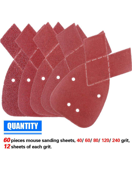 Lijas de papel triangular Glarks 60 piezas con 5 granos