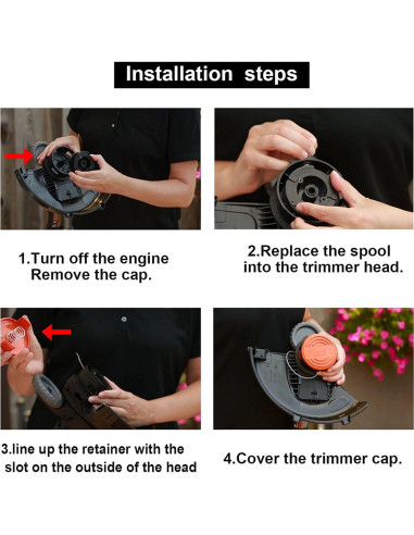 Bobina de Repuesto LBK 0.165 cm para Desmalezadoras BLACK+DECKER AF-100, Paquete de 3