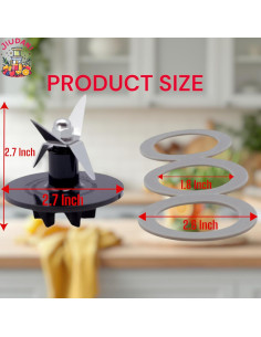 Cuchilla de licuadora Marvedi SPB-456-2 con 3 juntas de goma 2