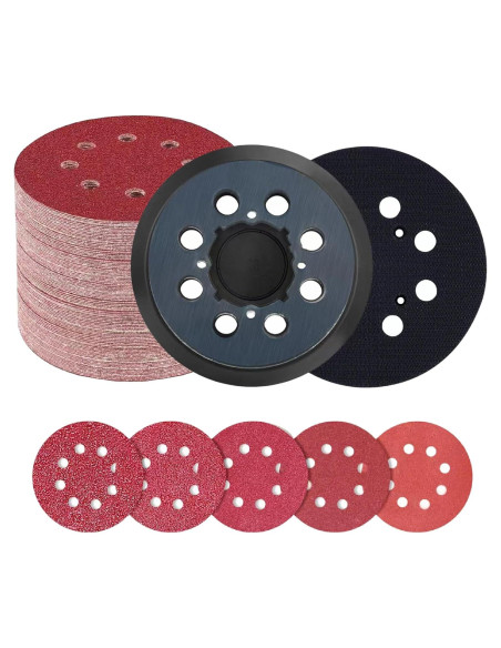 Kit de Lijado DeWalt 52 Piezas | 2 Almohadillas 5" + 50 Discos