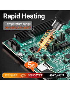 Estación de Soldadura Inalámbrica Preciva 50W - Pantalla LCD, Temperatura Ajustable 90-450C 2