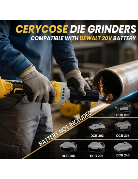 Amoladora Angular Inalámbrica Cerycose 24000 RPM 20V Max