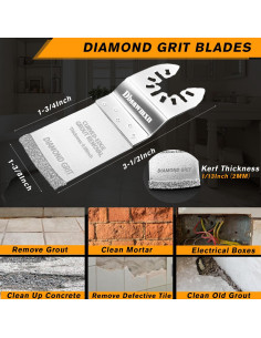 Juego de 10 Cuchillas Oscilantes de Diamante Dbsawmxn 3 Anchos 2