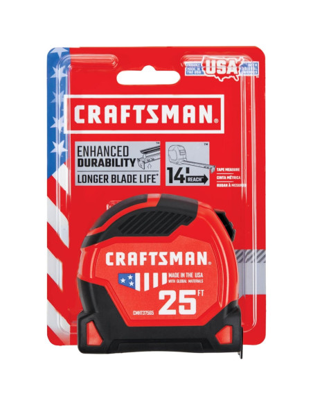 Cinta Métrica Craftsman Pro Reach 7.62m Hoja Ancha