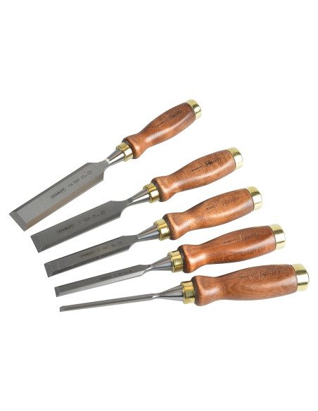 Juego de Cinceles Stanley Bailey 5 Piezas en Funda de Cuero