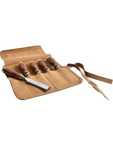 Juego de Cinceles Stanley Bailey 5 Piezas en Funda de Cuero