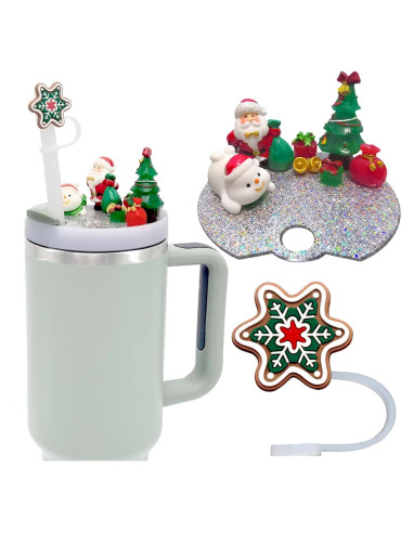 Accesorios Navidad para Stanley Cup VRHGL - Tapa y Pajita