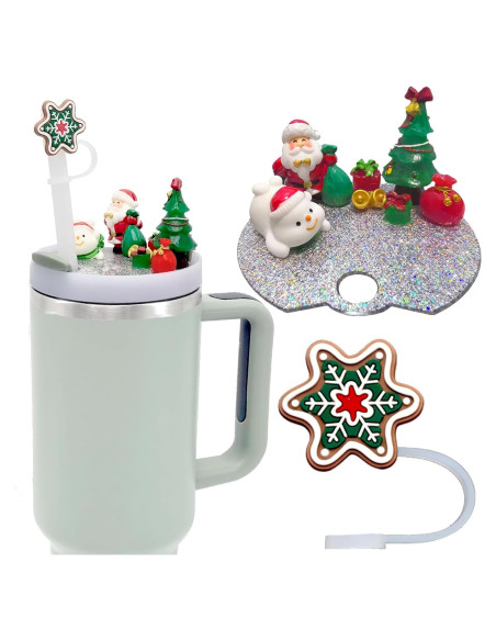 Accesorios Navidad para Stanley Cup VRHGL - Tapa y Pajita