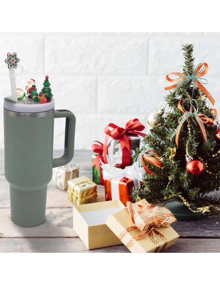 Accesorios Navidad para Stanley Cup VRHGL - Tapa y Pajita