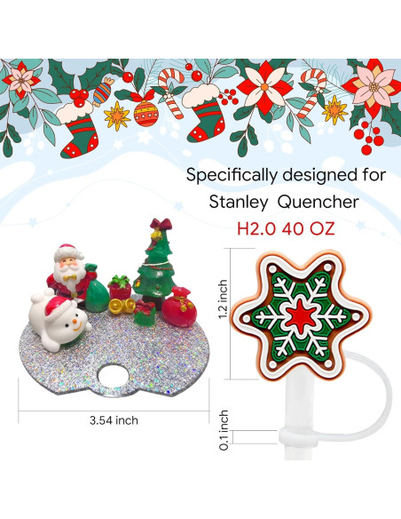 Accesorios Navidad para Stanley Cup VRHGL - Tapa y Pajita