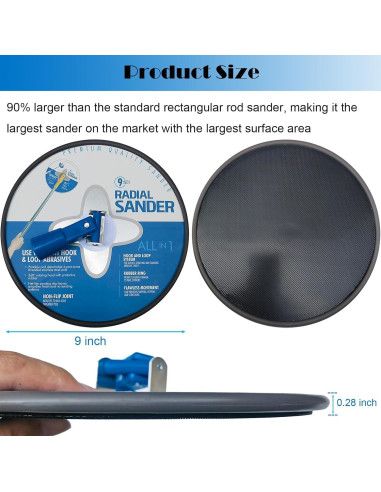 Lijadora Manual Radial Tonmp 9 Pulgadas para Yeso