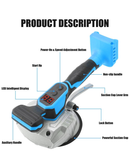Máquina de Vibración de Azulejos Vinelftage 18V Inalámbrica
