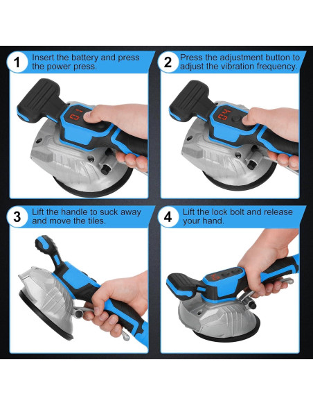 Máquina de Vibración de Azulejos Vinelftage 18V Inalámbrica