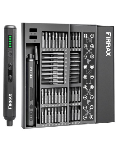 Destornillador Eléctrico FIRRAX 76-en-1 con Luz LED y 64 Puntas