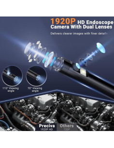 Cámara Endoscópica Preciva HD 1920P 5m con Luz LED Ajustable 2