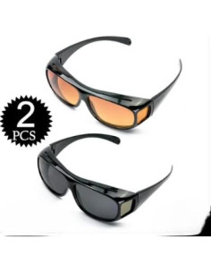 Paquete de 2 Gafas de Conducción HD UV400 Unisex - Lentes Amarillas 2