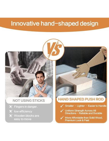 Bloque de Empuje Ergonómico YCMobilya para Sierra de Mesa