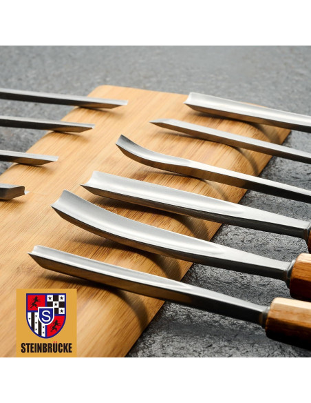 Kit de Tallado en Madera Motovecor 12 Cinceles y Mazo