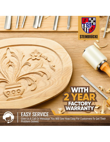 Kit de Tallado en Madera Motovecor 12 Cinceles y Mazo