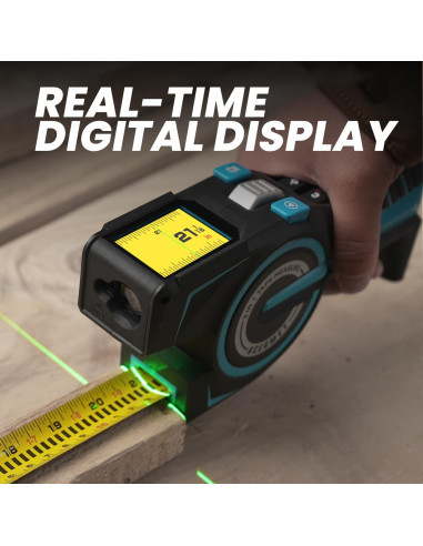 Cinta Métrica Digital ACEGMET DTX10 con Láser Verde 100.58m
