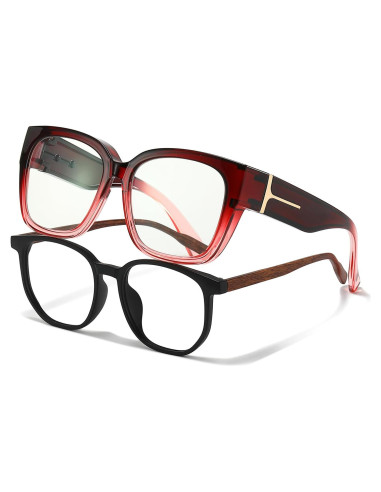 Gafas VIEWBETTER Fit Over Anti-Luz Azul para Mujeres - Marco Rosa Gradiente