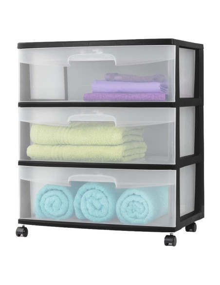 Carro de Almacenamiento Genérico 3 Cajones Plástico Negro