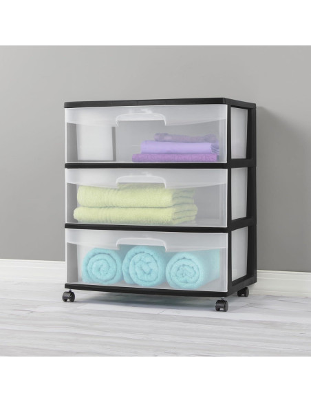 Carro de Almacenamiento Genérico 3 Cajones Plástico Negro