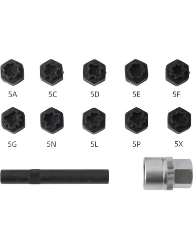 Juego de Llave de Tuercas de Rueda Antirrobo BELEY 12pcs