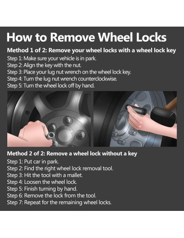 Juego de Llave de Tuercas de Rueda Antirrobo BELEY 12pcs