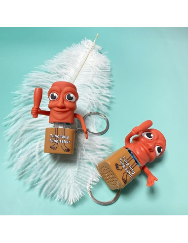 Llavero Antiestrés Tung Tung Tung Sahur con Luz LED y Sonido