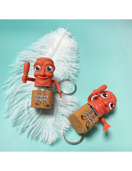 Llavero Antiestrés Tung Tung Tung Sahur con Luz LED y Sonido