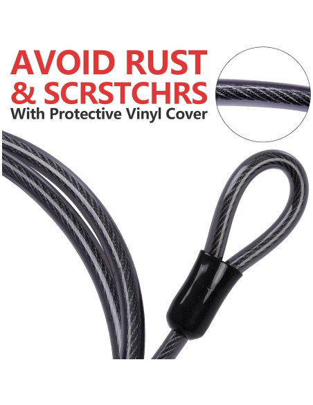 Cable de Acero de Seguridad DELSWIN 12mm x 122cm con Asas