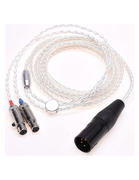 Cable de actualización 1.8m GAGACOCC chapado en plata para auriculares
