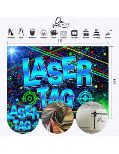 Backdrop Vinilo Mejorado 213x152cm Laser Tag BJLSLY770 2