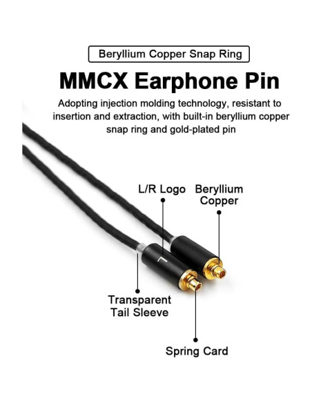 Cable Balanceado 6N OCC 1.2m 3.5mm 4.4mm MMCX Earmax