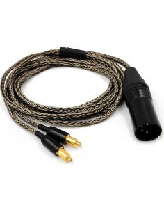Cable Balanceado XLR 4 Pines 1.4m Cobre Plateado 6N para Shure 2