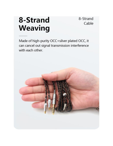 Cable Balanceado A2DC 1.45m Earmax 8 Hilos 2.5mm 3.5mm 4.4mm