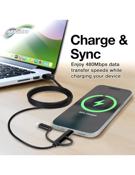 Cable BoxWave 3-en-1 Compatible Audio-Technica ATH-ANC900BT 1m