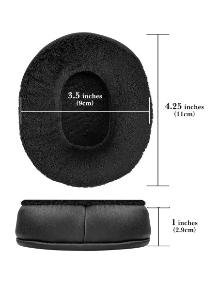 Almohadillas de Reemplazo Linkidea para Auriculares Audio-Technica M50X/M40X/M70X - Extra Gruesas Negro