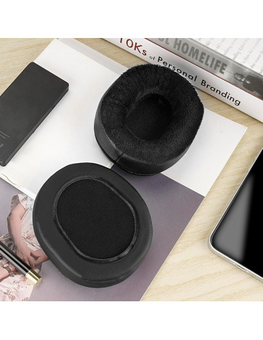 Almohadillas de Reemplazo Linkidea para Auriculares Audio-Technica M50X/M40X/M70X - Extra Gruesas Negro